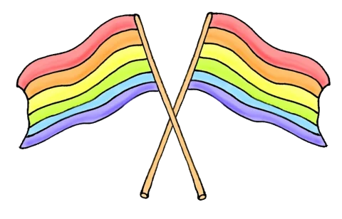 レインボーフラッグの素材イラスト